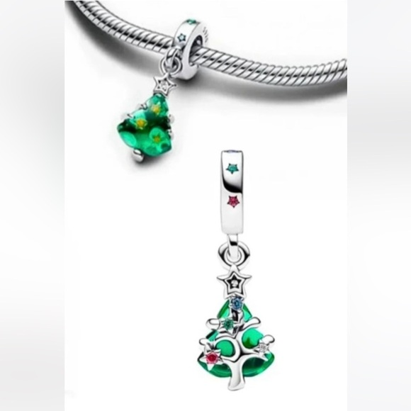 Sterling Silver S925 Sparkling Christmas Tree Dangle Charm - NWOT - Picture 1 of 7